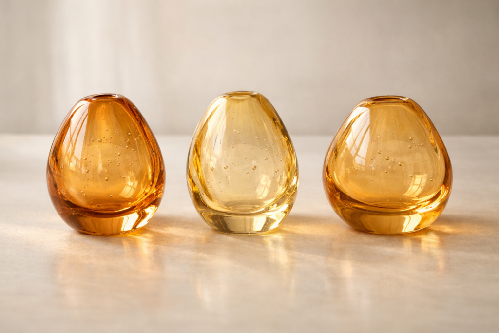 photo_4_murano_glass_editorial_still_life_three_hand_blown_translucent_forms_subtle_variation_warm_amber_honey_tones_soft_daylight_quiet_luxury_landscape