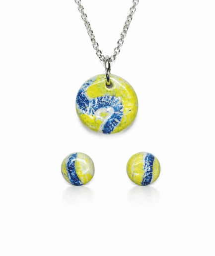 yellow_blue_city_light_areluna_urban_aura_round_clay_jewelry_set