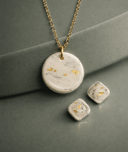 soft_marble_gold_accents_arvella_pure_form_polymer_clay_jewelry_set