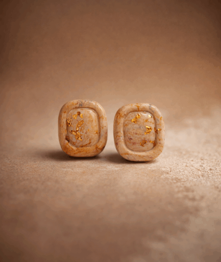 warm_rustic_golden_studs_solana_rustic_grace_polymer_clay_earrings