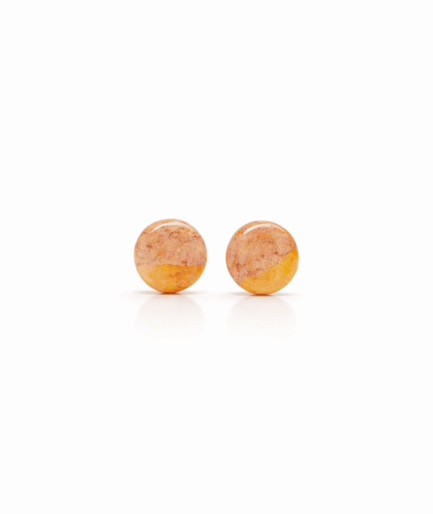 warm_sunset_round_earrings_solmira_rustic_grace_round_clay_stud_earrings
