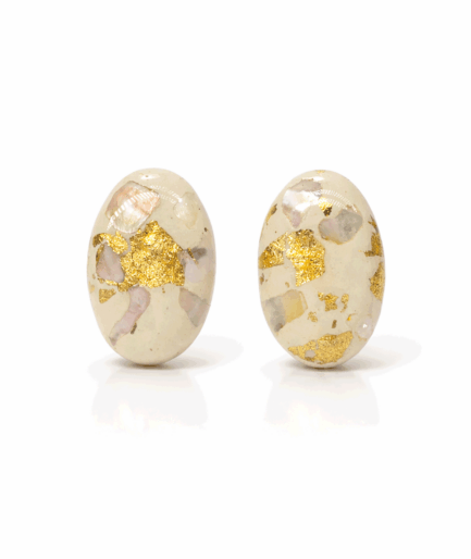 handmade_ceramic_earrings_gold_multicolor_mosaic_texture
