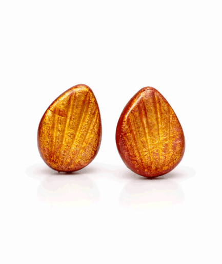 handmade_ceramic_earrings_gold_orange_glossy_texture