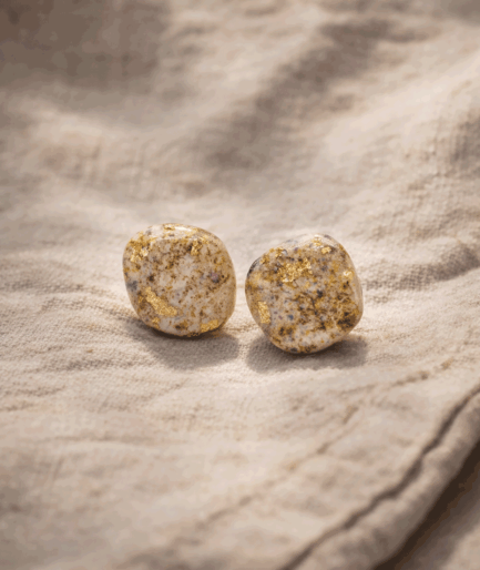 handmade_ceramic_earrings_with_gold_flakes_earthy_texture