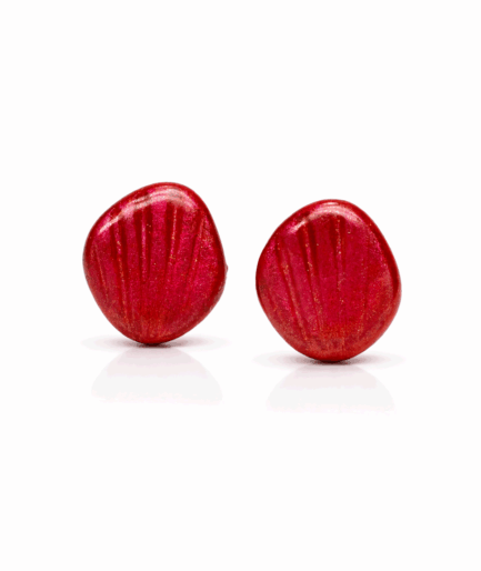 handmade_ceramic_red_shell_earrings_textured_camino_inspired_jewelry