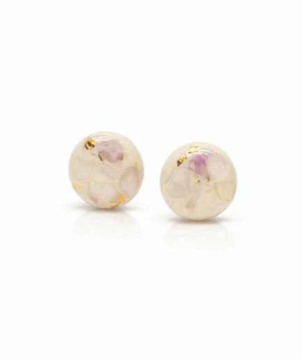 handmade_ceramic_round_earrings_soft_pink_gold_delicate_texture